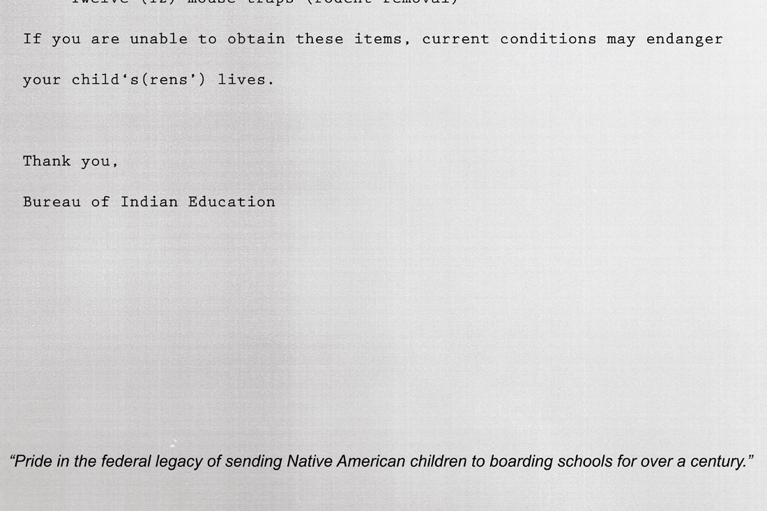 David Bernie BIA School Supplies Indian Country 52 Week 43