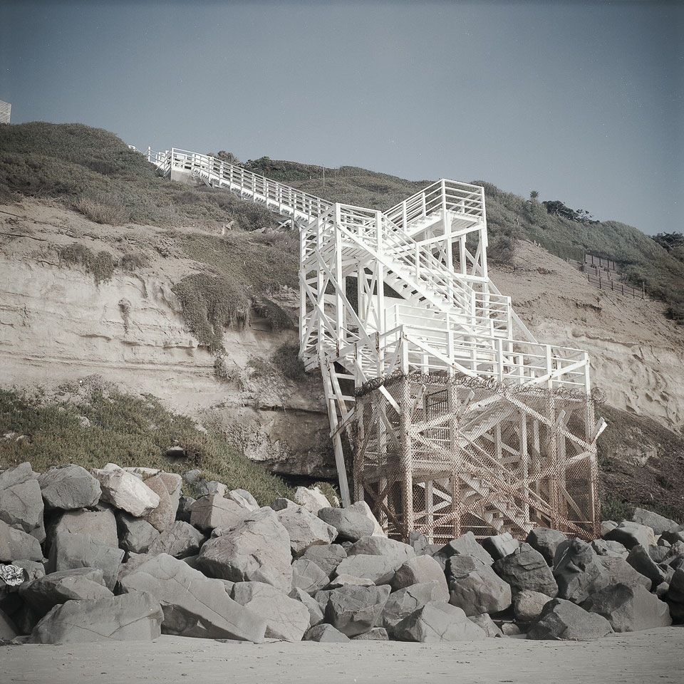 David Bernie Yashica Mat 124G Film Photography Encinitas California Swami's Beach