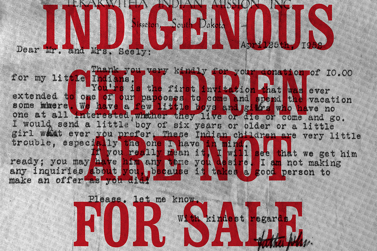 David Bernie Print Poster Indigenous Children are not for Sale NICWA ICWA Adoptions Native American