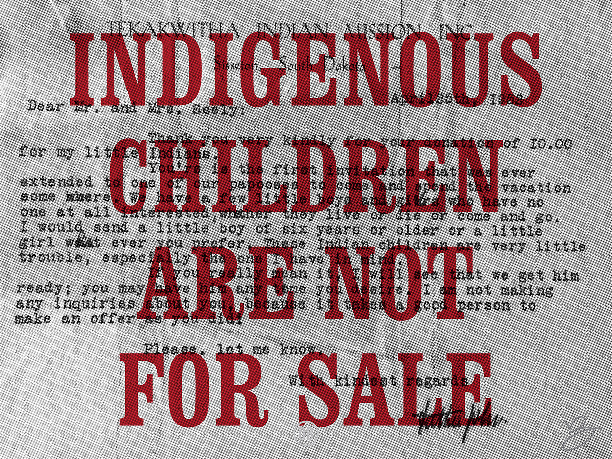 David Bernie Poster Print Indigenous Children are not for Sale Native American ICWA NICWA Adoptions