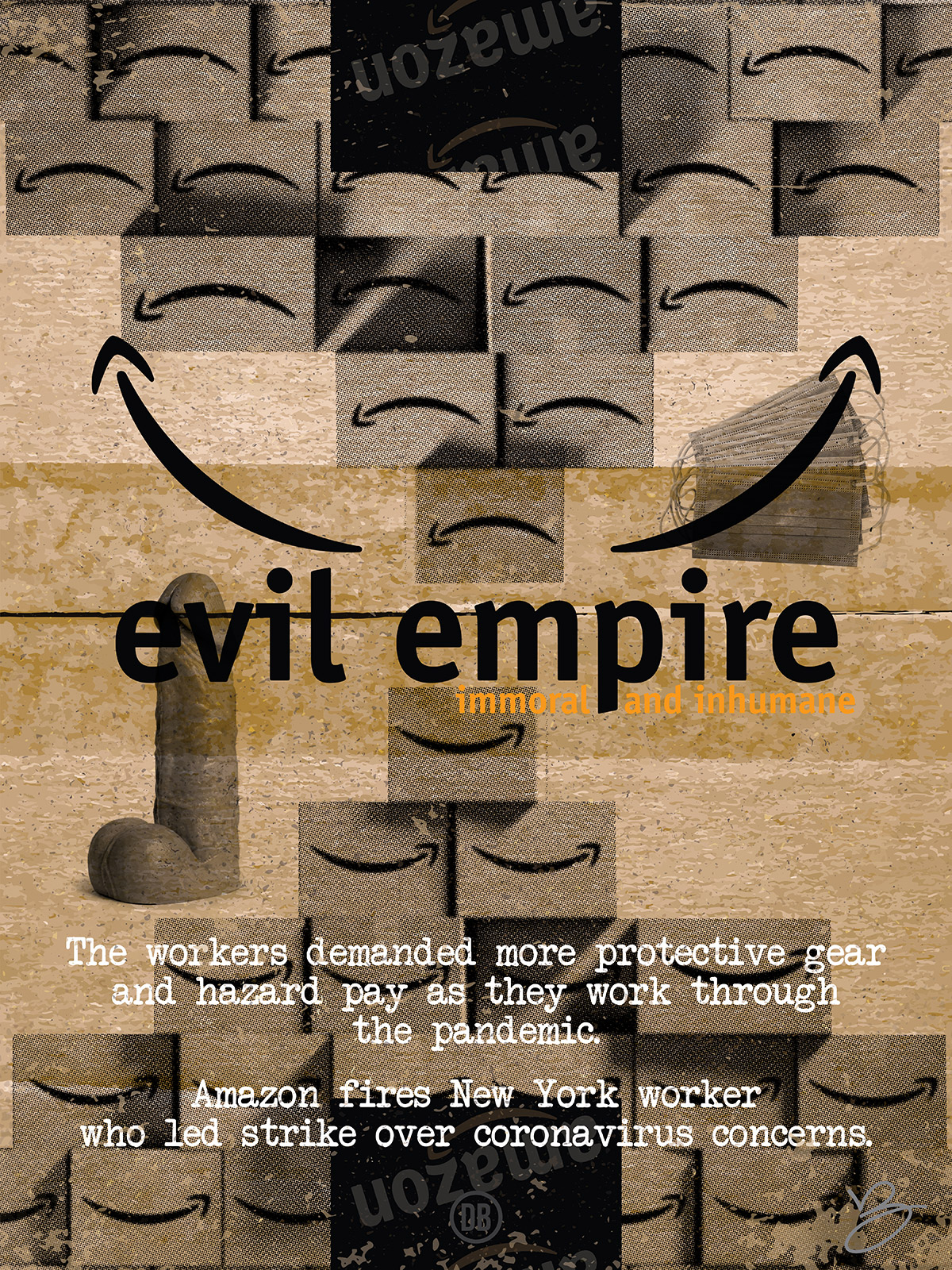 David Bernie Art Posters Print World News 35 Evil Empire Amazon Pandemic COVID-19