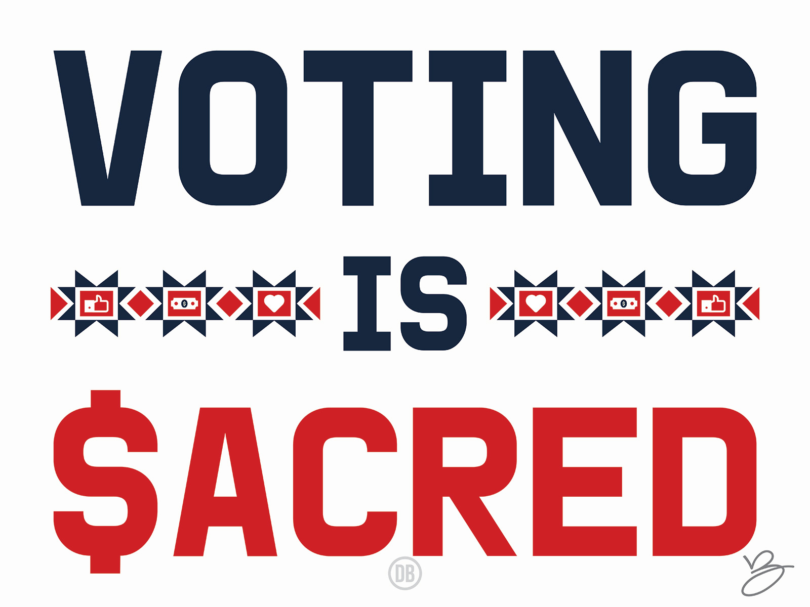 David Bernie Art Posters Print This is Native America 1 Voting is Sacred $acred