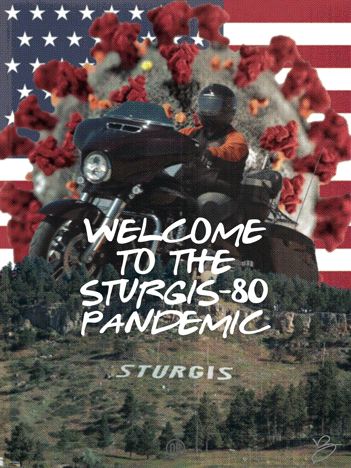 David Bernie Art Posters Print World News 45 Sturgis Rapid City South Dakota Kristi Noem Pandemic COVID-19