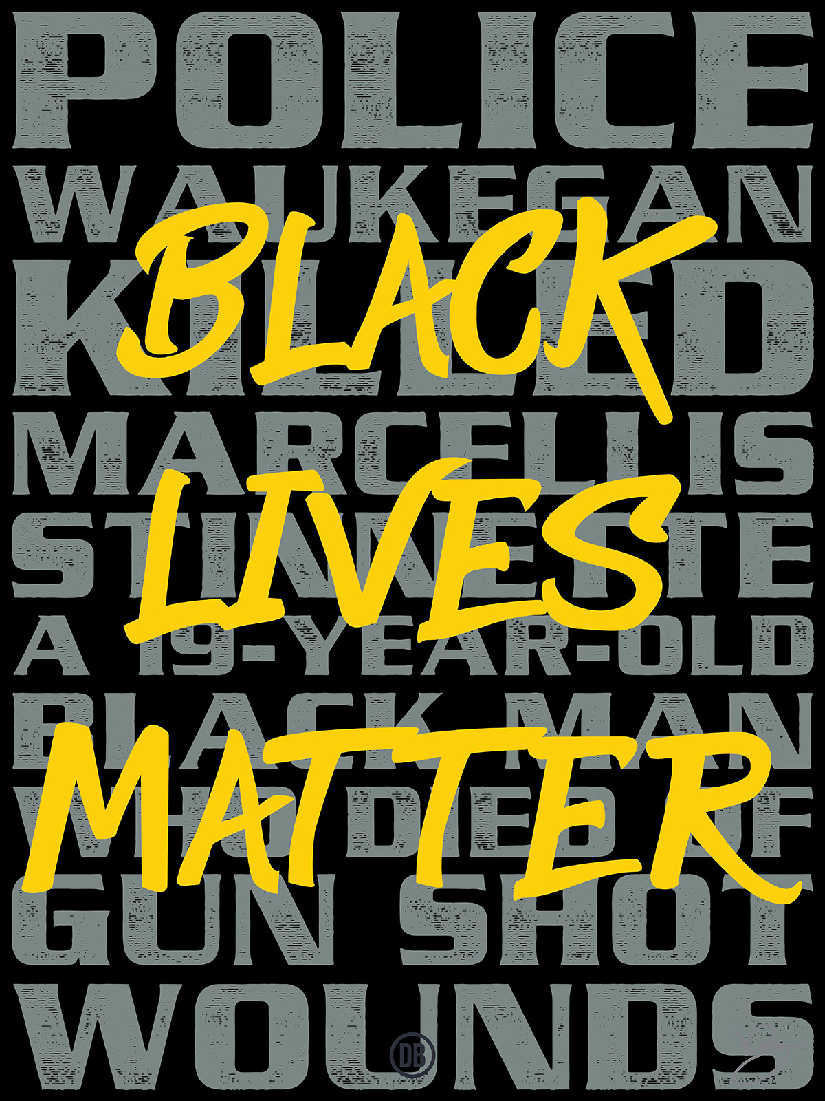 David Bernie Art Posters Print World News 46 Waukegan Police Marcellis Stinnette Black Lives Matter