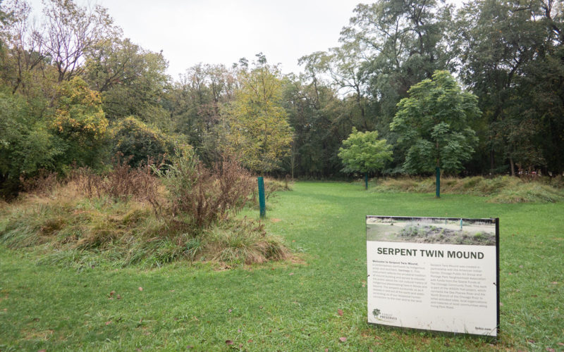 David Bernie Photos Photography Abandoned Twin Serpent Mounds Lawrence Santiago X Chicago Native Art American Indian Center AIC Heather Miller Chicago Public Arts Group CPAG Maryrose Pavkovic Schiller Woods 4000N Northwest Portage Walking Museum Abandoned October 7 2021