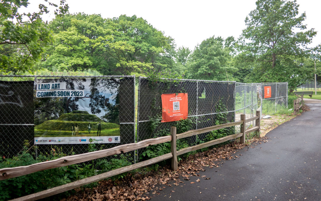 David Bernie Photos Photography Abandoned Coil Mounds Land Art Lawrence Santiago X Chicago Native Art American Indian Center AIC Heather Miller Chicago Public Arts Group CPAG Maryrose Pavkovic Horner Park 4000N Northwest Portage Walking Museum Abandoned June 6 2022