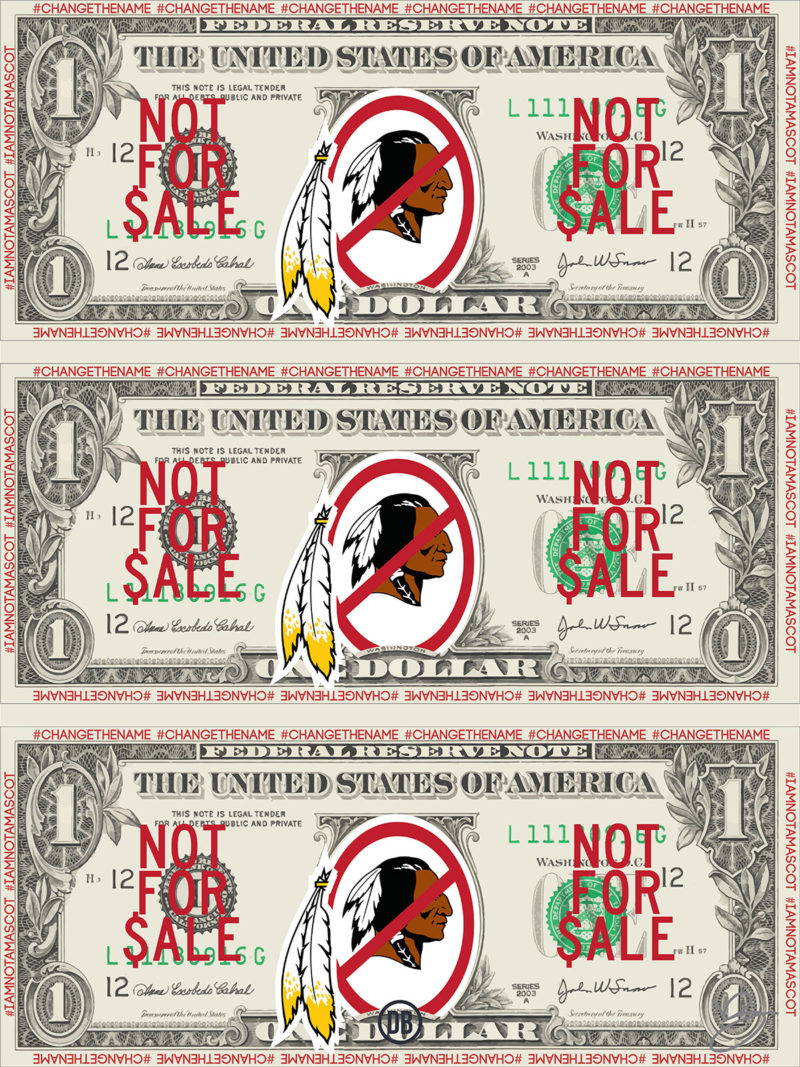 David Bernie Poster Print Not For Sale Washington Redskins Dollar Mascots Racism