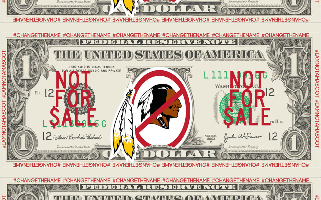 David Bernie Poster Print Not For Sale Washington Redskins Dollar Mascots Racism