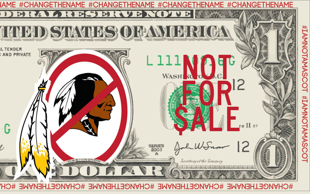 David Bernie Poster Print Not For Sale Washington Redskins Dollar Mascots Racism