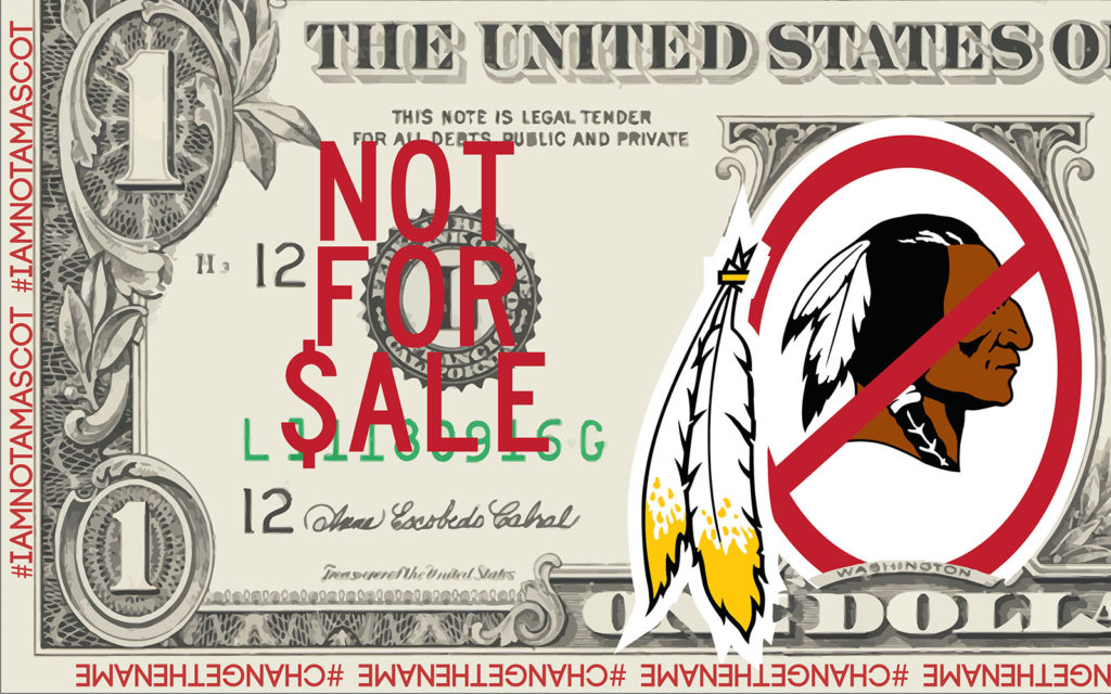 David Bernie Poster Print Not For Sale Washington Redskins Dollar Mascots Racism