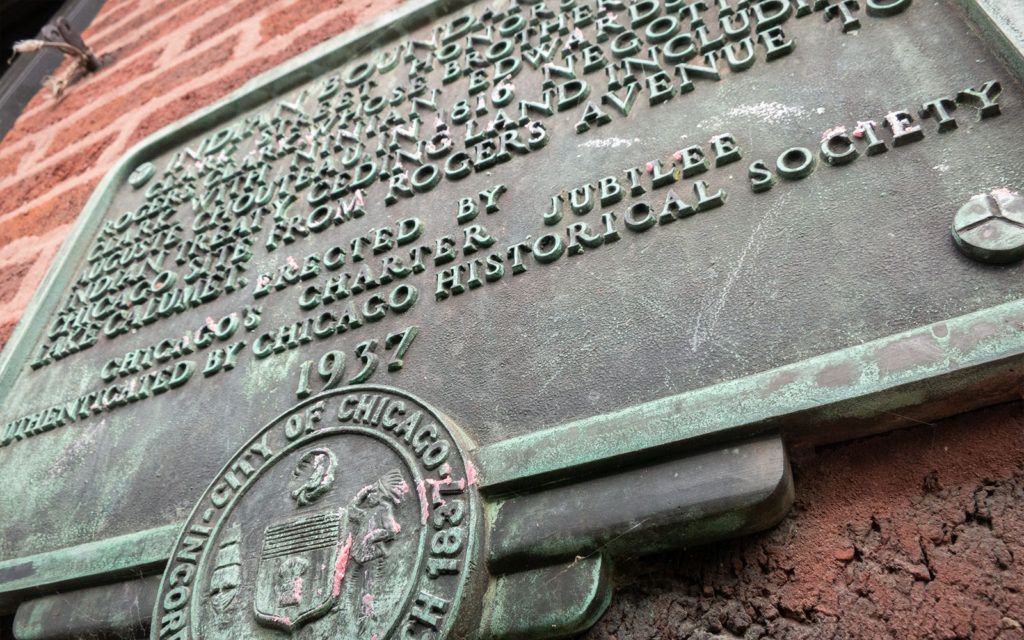 David Bernie Photos Photography Indian Boundary Lines Plaque Native American Chicago 1816 Treaty of St. Louis Rogers Park