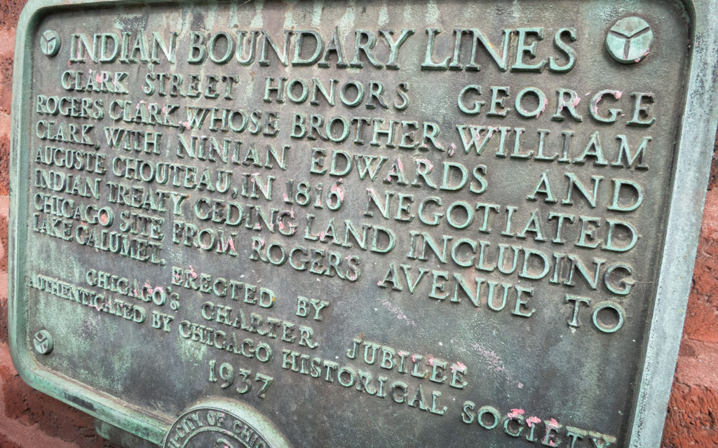 David Bernie Photos Photography Indian Boundary Lines Plaque Native American Chicago 1816 Treaty of St. Louis Rogers Park