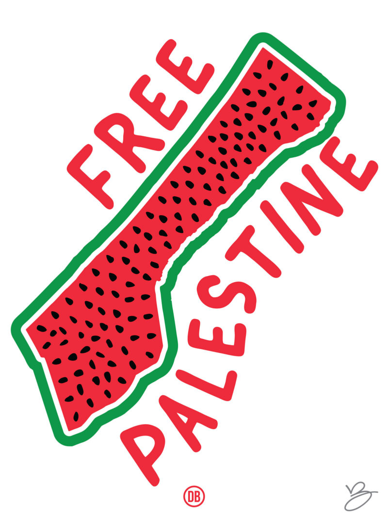 David Bernie Art Posters Print Indigenous Free Gaza Palestine End Israeli Apartheid Open-Air Prison Human Rights Genocide Watermelon