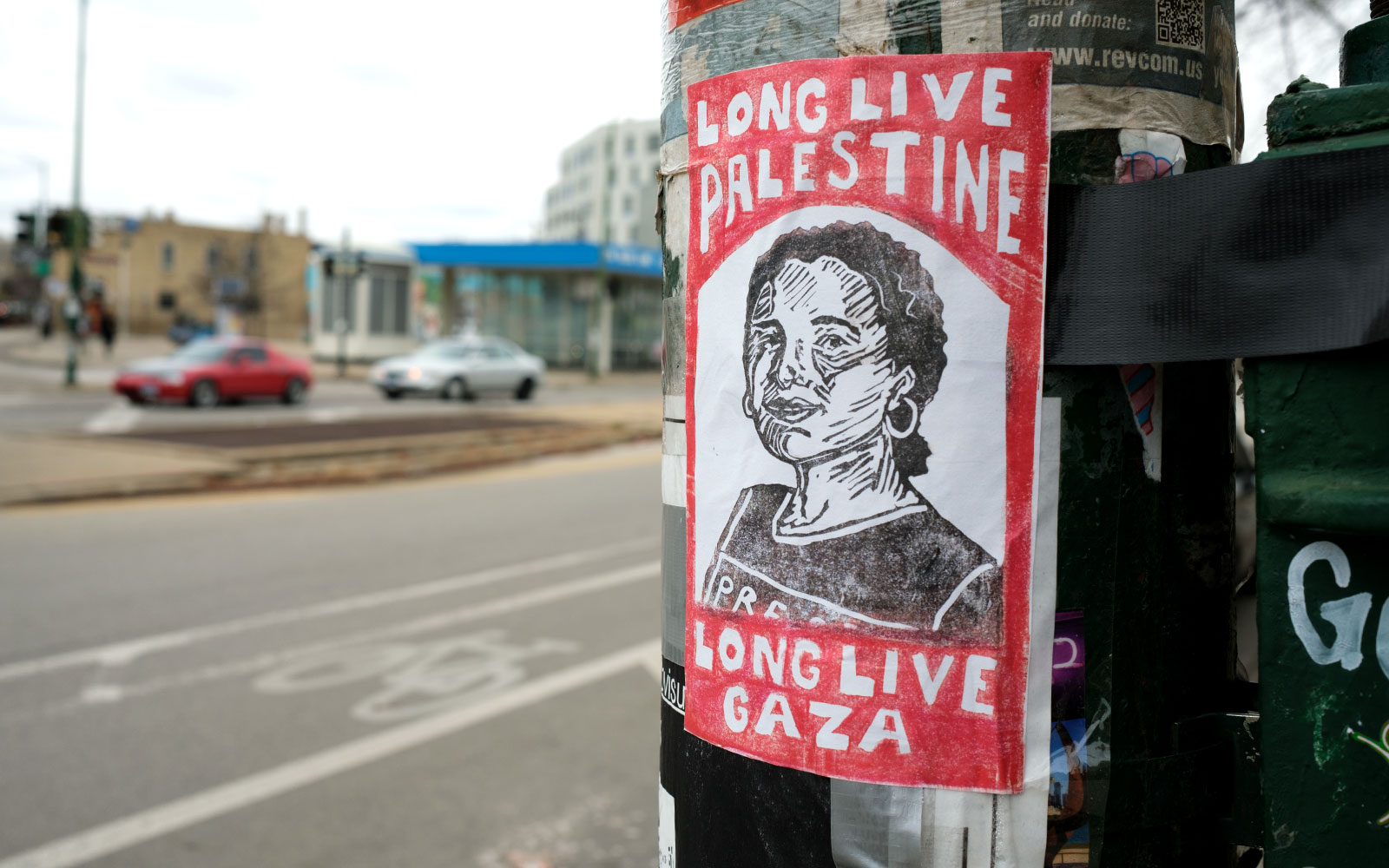 David Bernie Photos Photography Free Palestine Gaza Street Art Tags Signs Prints Murals Flags Chicago Rogers Park Broadway