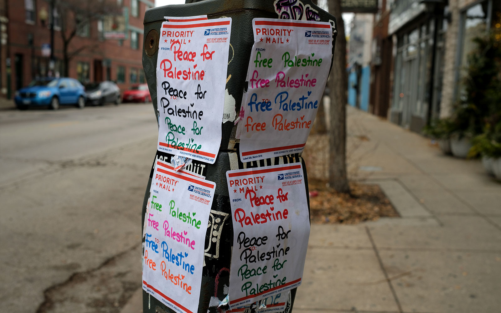 David Bernie Photos Photography Free Palestine Gaza Street Art Tags Signs Prints Murals Flags Chicago Rogers Park Broadway