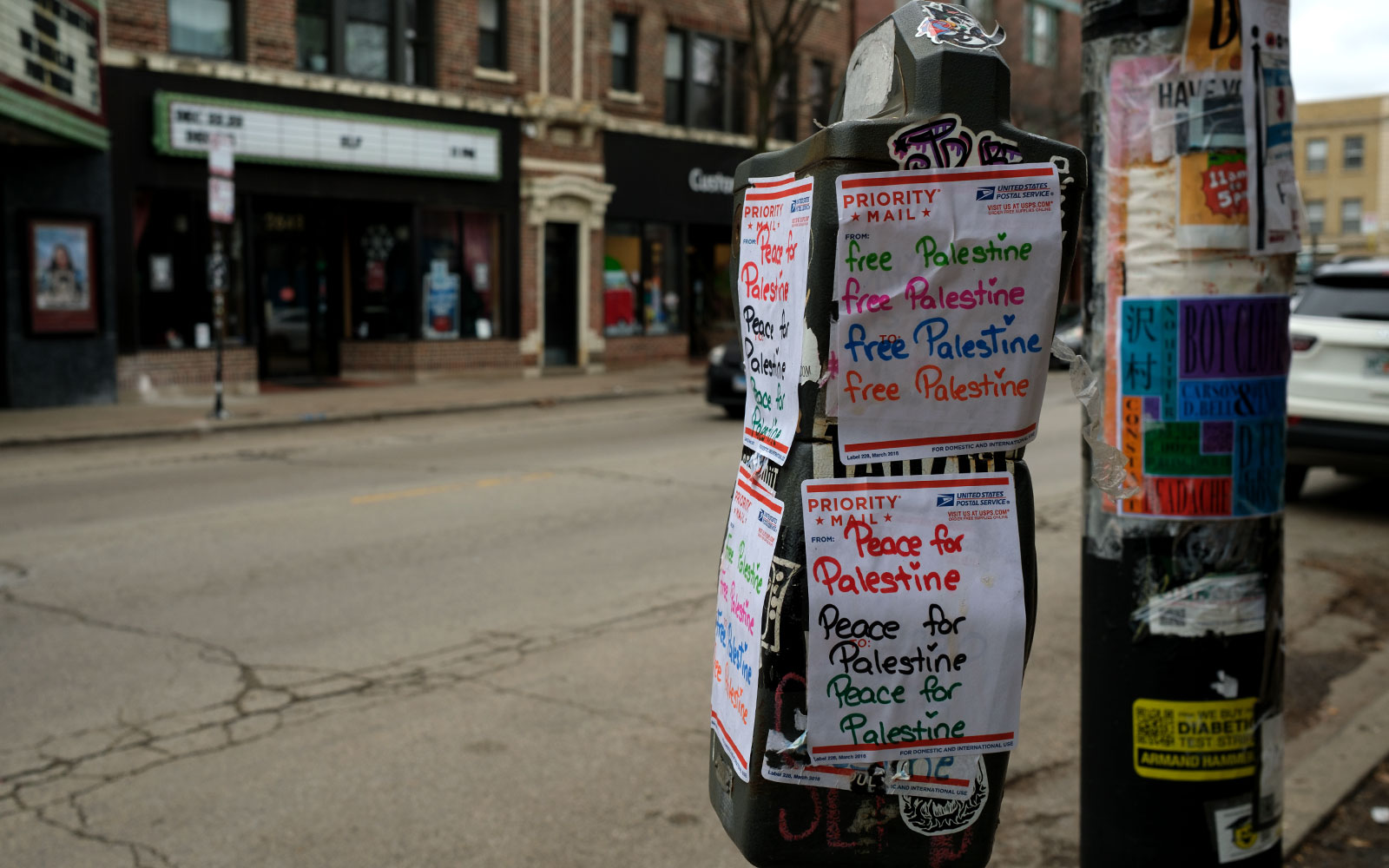 David Bernie Photos Photography Free Palestine Gaza Street Art Tags Signs Prints Murals Flags Chicago Rogers Park Broadway