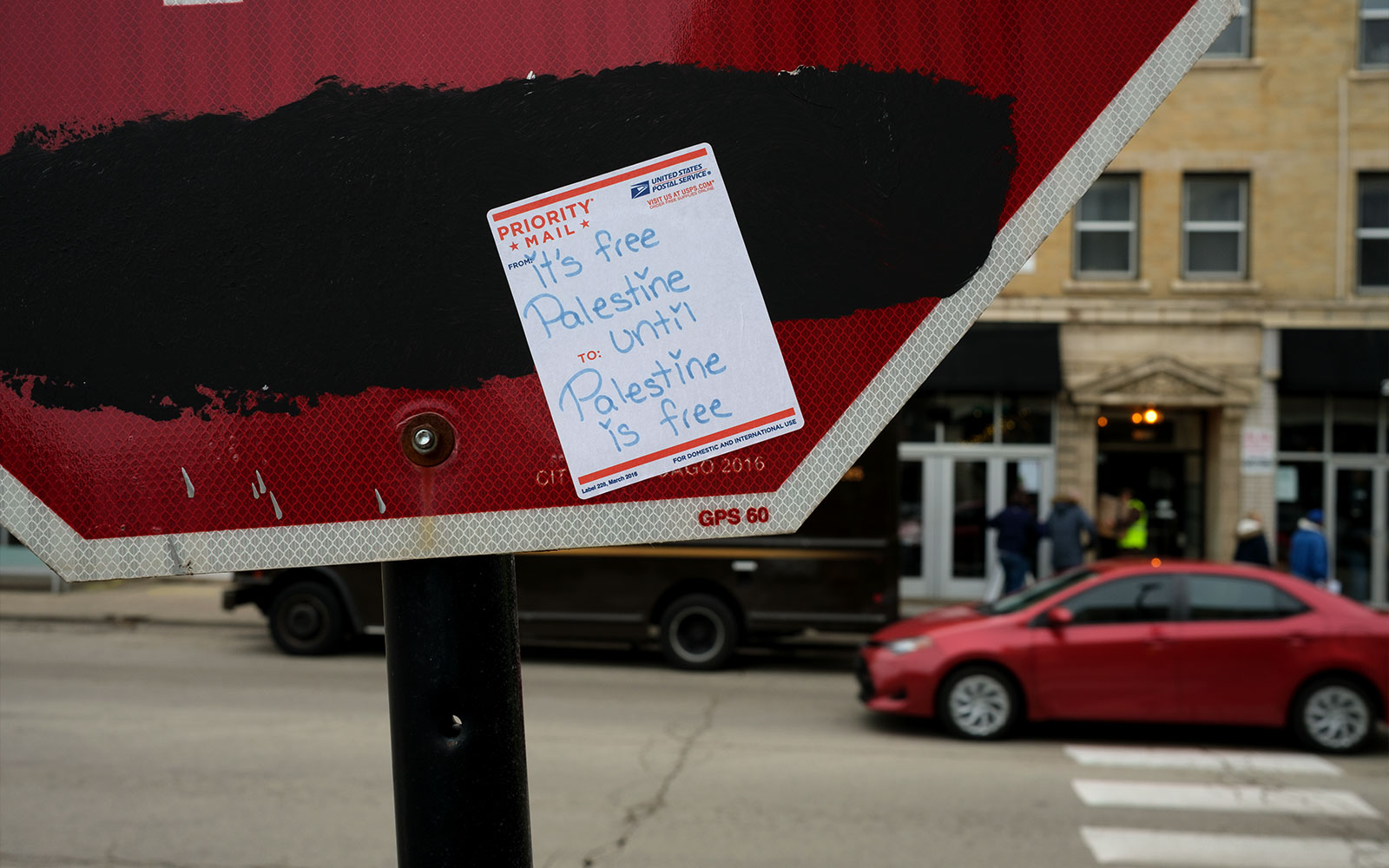 David Bernie Photos Photography Free Palestine Gaza Street Art Tags Signs Prints Murals Flags Chicago Rogers Park Broadway