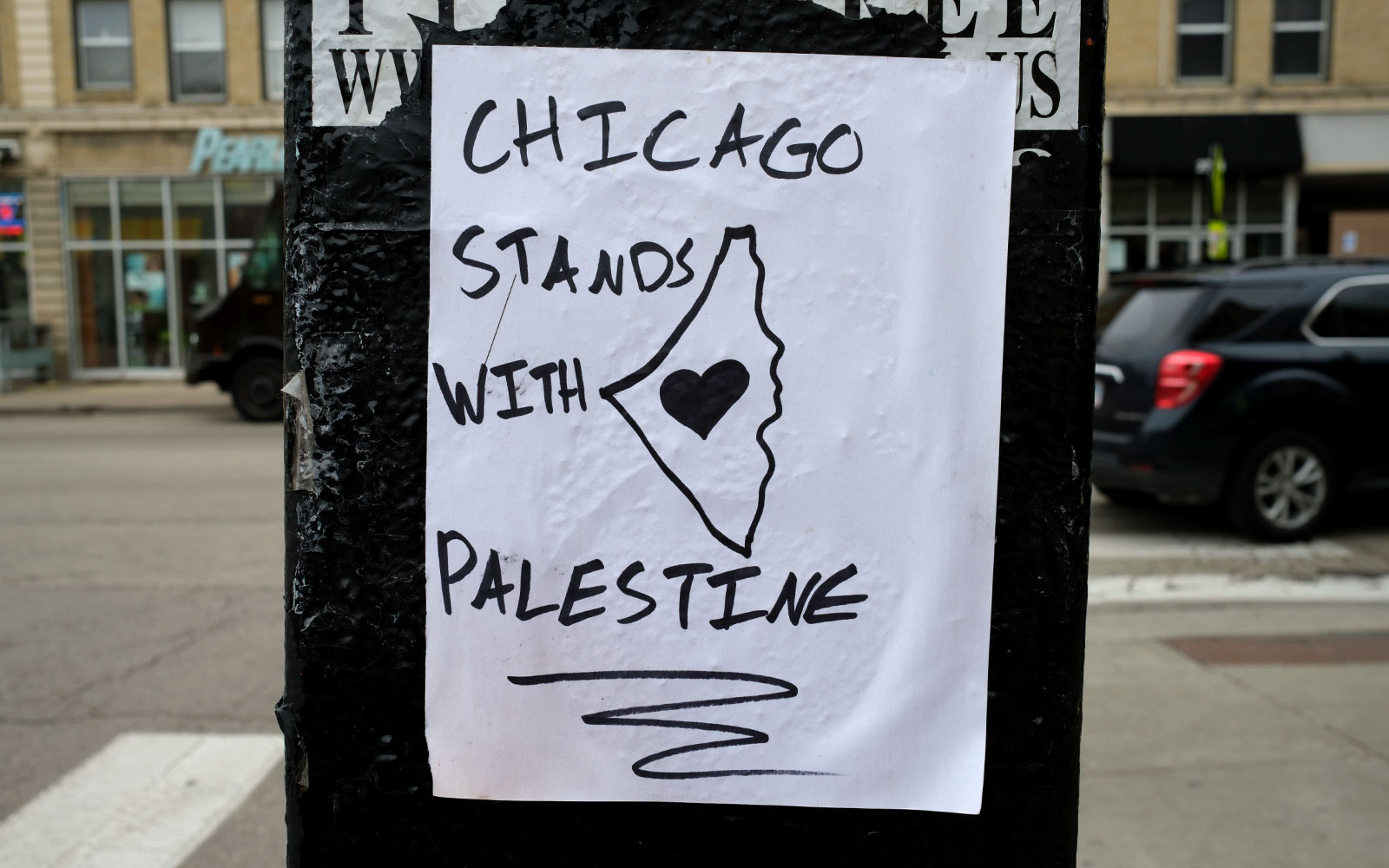 David Bernie Photos Photography Free Palestine Gaza Street Art Tags Signs Prints Murals Flags Chicago Rogers Park Broadway