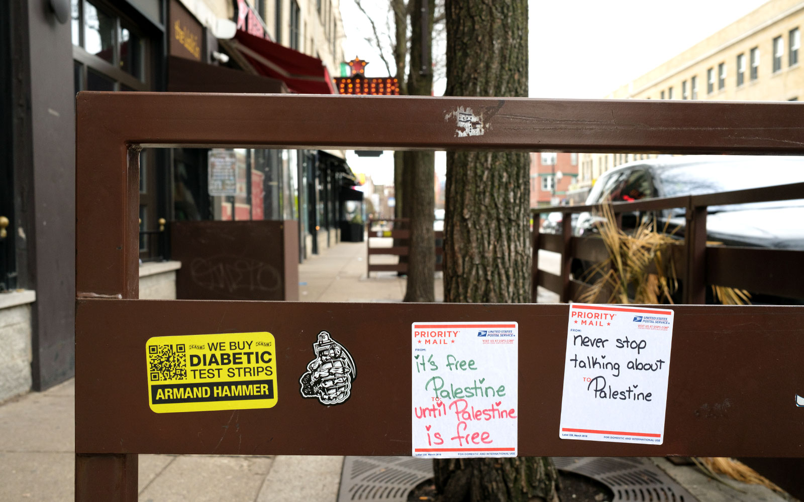 David Bernie Photos Photography Free Palestine Gaza Street Art Tags Signs Prints Murals Flags Chicago Rogers Park Broadway