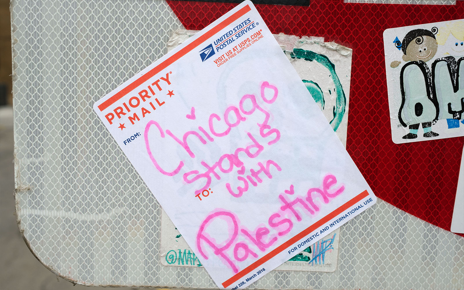 David Bernie Photos Photography Free Palestine Gaza Street Art Tags Signs Prints Murals Flags Chicago Rogers Park Broadway