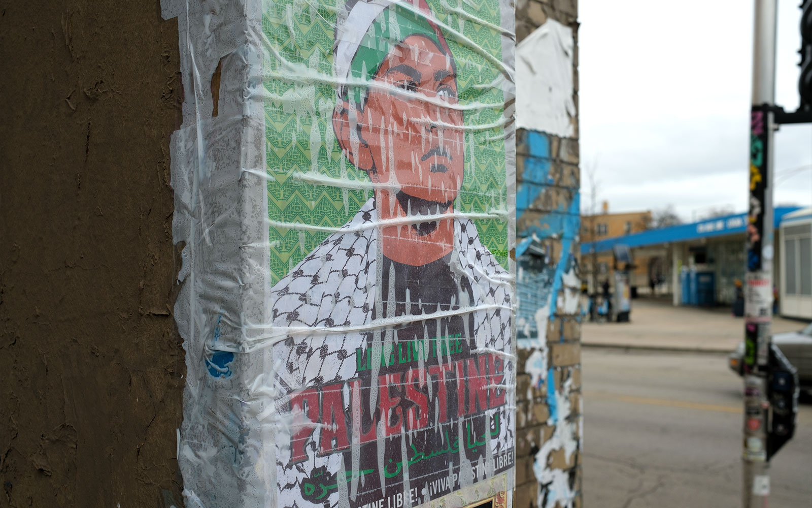 David Bernie Photos Photography Free Palestine Gaza Street Art Tags Signs Prints Murals Flags Chicago Rogers Park Broadway