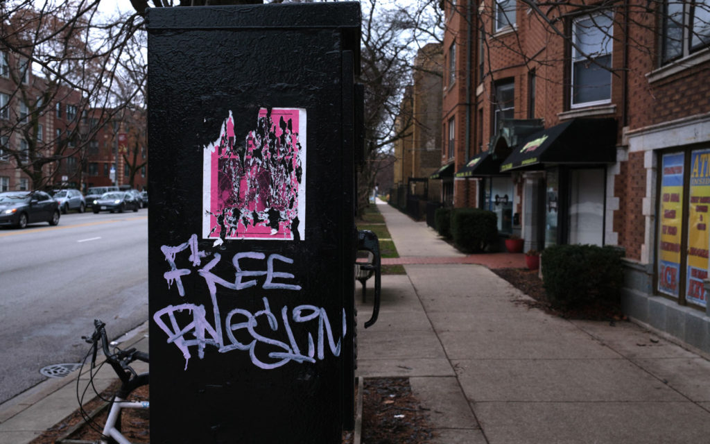 David Bernie Photos Photography Free Palestine Gaza Street Art Tags Signs Prints Murals Flags Chicago Rogers Park Broadway