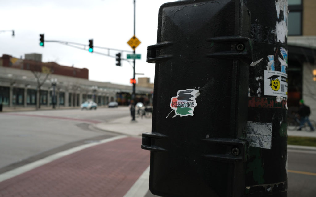 David Bernie Photos Photography Free Palestine Gaza Street Art Tags Signs Prints Murals Flags Chicago Uptown Broadway Lawrence