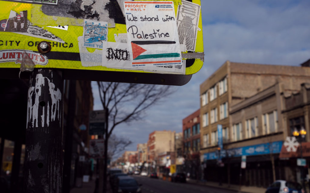 David Bernie Photos Photography Free Palestine Gaza Street Art Tags Signs Stickers Prints Murals Flags Chicago Wicker Park