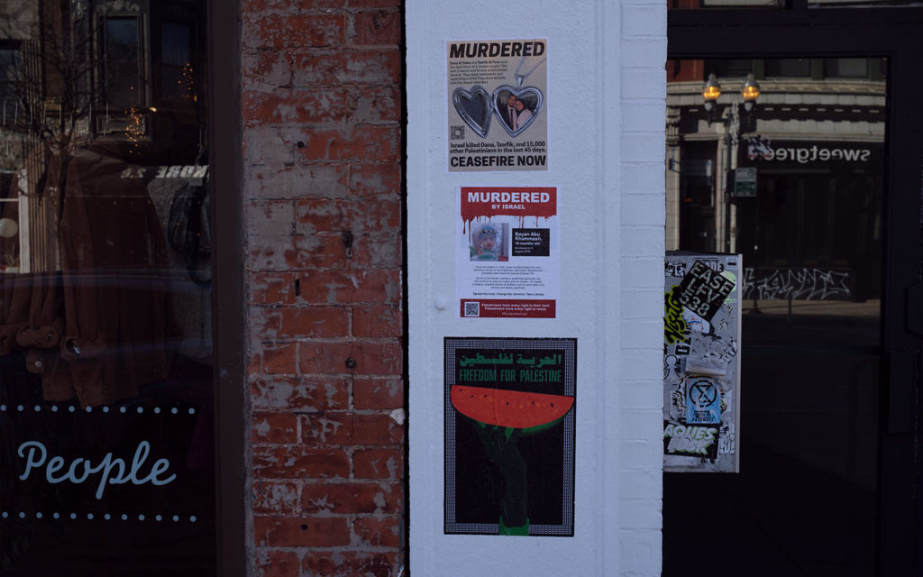 David Bernie Photos Photography Free Palestine Gaza Street Art Tags Signs Stickers Prints Murals Flags Chicago Wicker Park