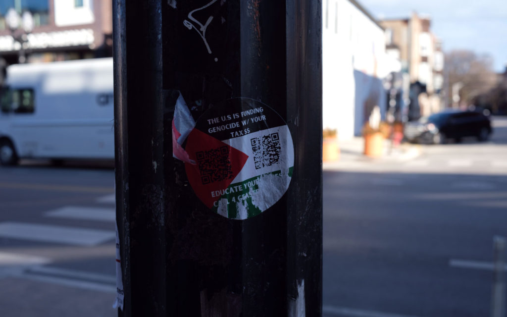 David Bernie Photos Photography Free Palestine Gaza Street Art Tags Signs Stickers Prints Murals Flags Chicago Wicker Park