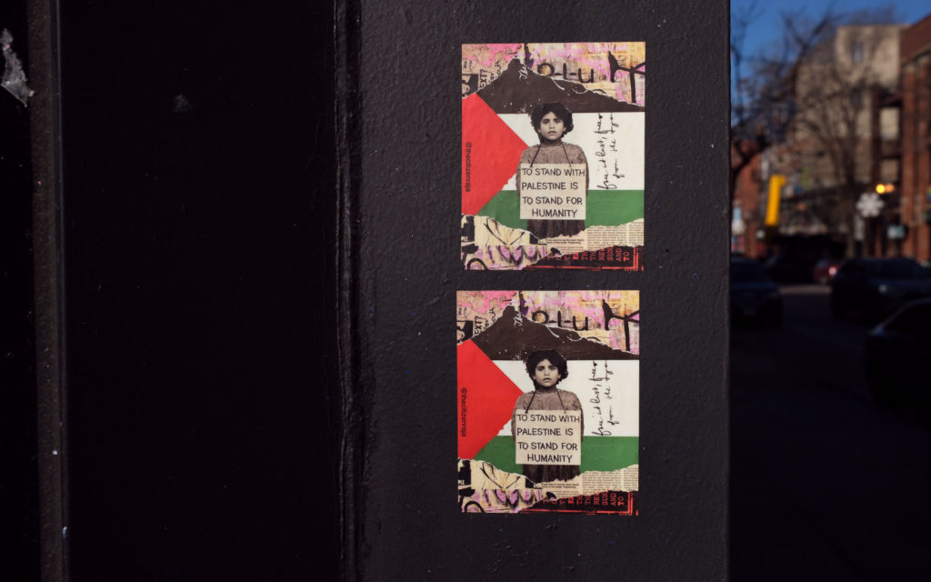 David Bernie Photos Photography Free Palestine Gaza Street Art Tags Signs Stickers Prints Murals Flags Chicago Wicker Park