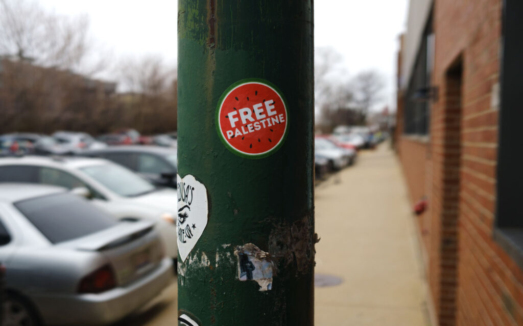 David Bernie Photos Photography Free Palestine Gaza Street Art Tags Signs Stickers Prints Murals Flags Chicago Ravenswood North Center