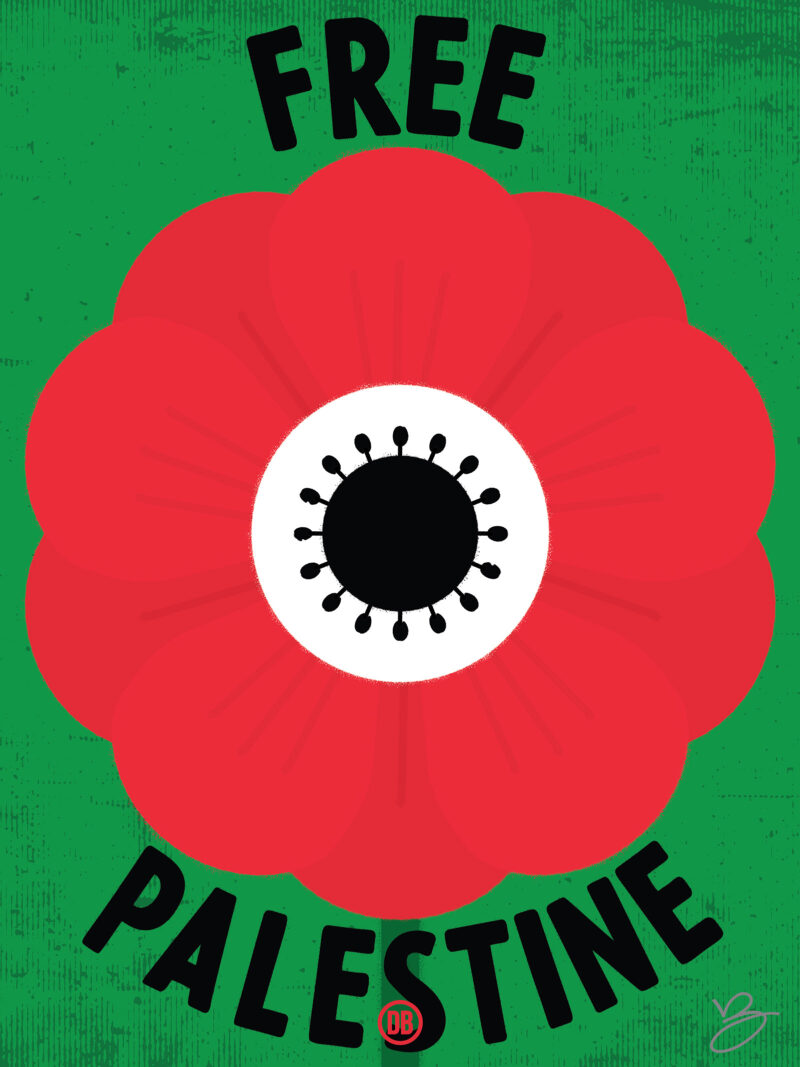 David Bernie Art Posters Print Indigenous Free Gaza Palestine End Israeli Apartheid Open-Air Prison Human Rights Genocide Palestinian Poppy Anemone coronaria