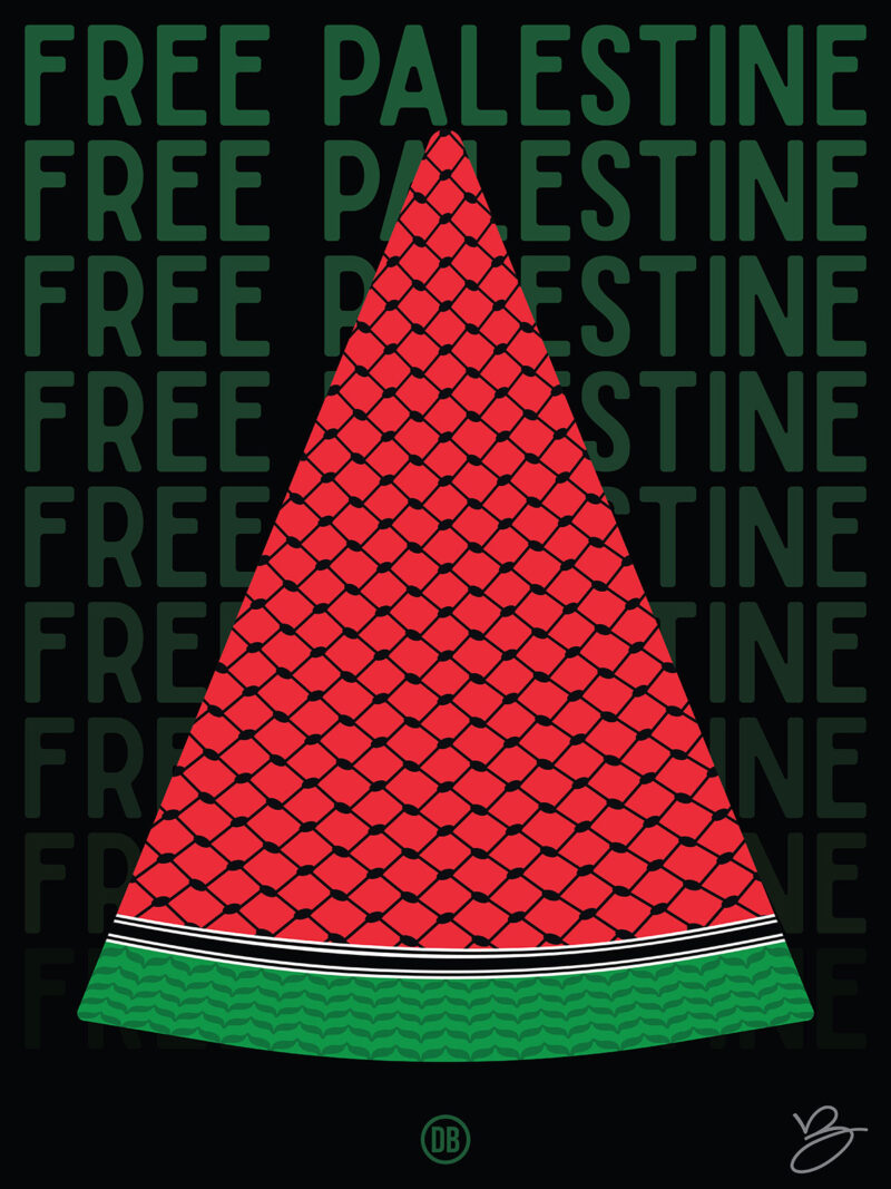 David Bernie Art Posters Print Indigenous Free Gaza Palestine End Israeli Apartheid Open-Air Prison Human Rights Genocide Watermelon