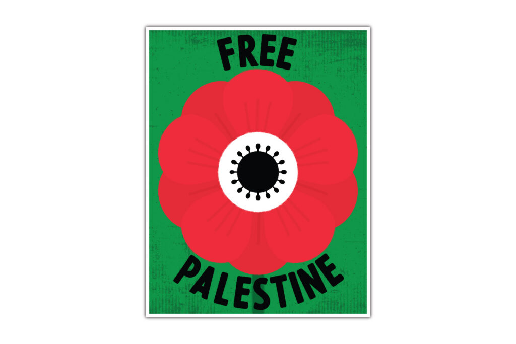 David Bernie Download Poster Wallpaper Mobile Laptop iPhone Native American First Nations Indigenous Free Gaza Keffiyeh Kufiya Palestine End Israeli Apartheid Open-Air Prison Human Rights Genocide Palestinian Poppy