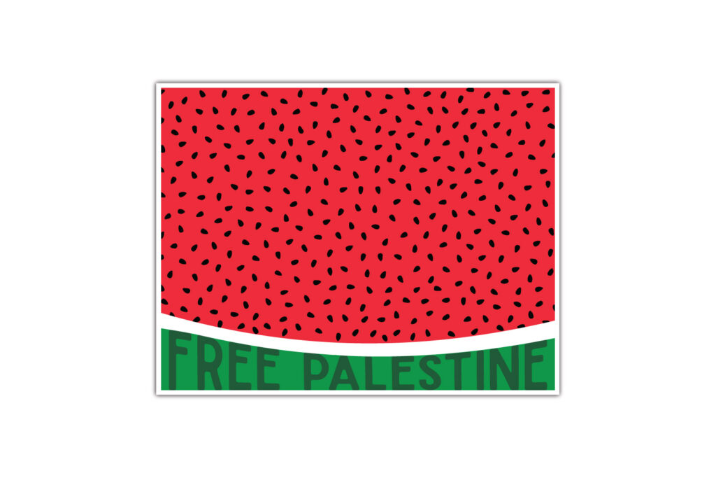 David Bernie Art Desktop Download Prints Indigenous Free Gaza Palestine End Israeli Apartheid Open-Air Prison Human Rights Genocide Watermelon