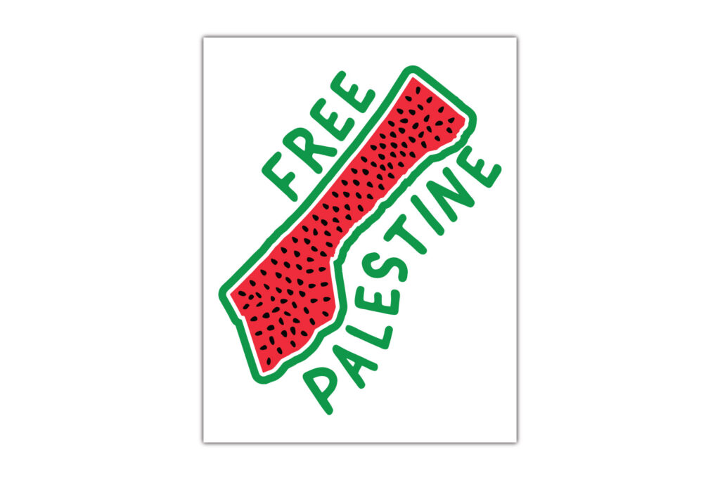 David Bernie Art Desktop Download Prints Indigenous Free Gaza Palestine End Israeli Apartheid Open-Air Prison Human Rights Genocide Watermelon