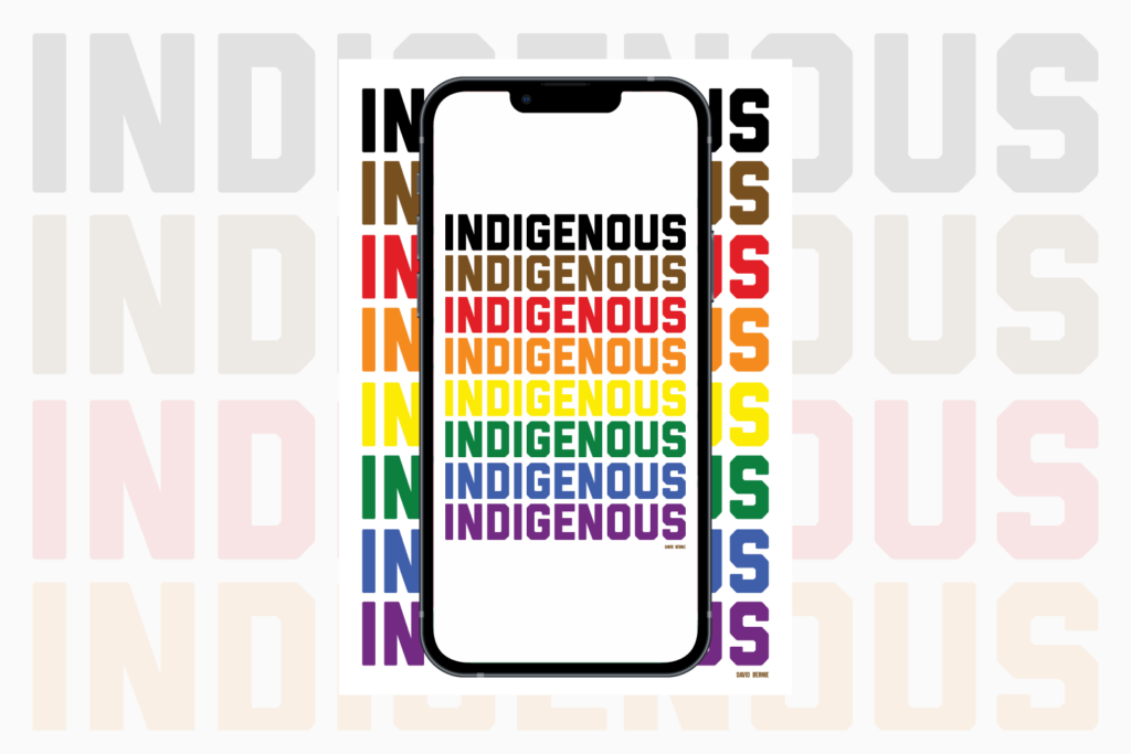 David Bernie Art Download Wallpaper Laptop Desktop Mobile iPhone Print Native American First Nations Indigenous LGTBQIA+ Two Spirit Queer Gay Lesbian Transgender Nonbinary