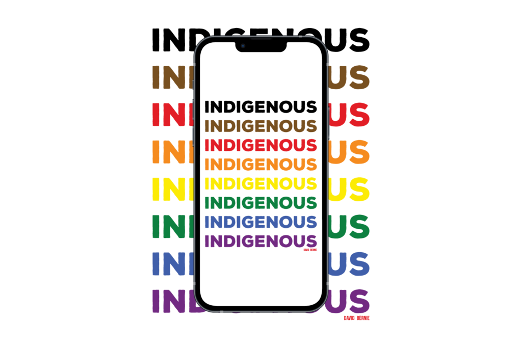 David Bernie Art Download Wallpaper Laptop Desktop Mobile iPhone Print Native American First Nations Indigenous LGTBQIA+ Two Spirit Queer Gay Lesbian Transgender Nonbinary